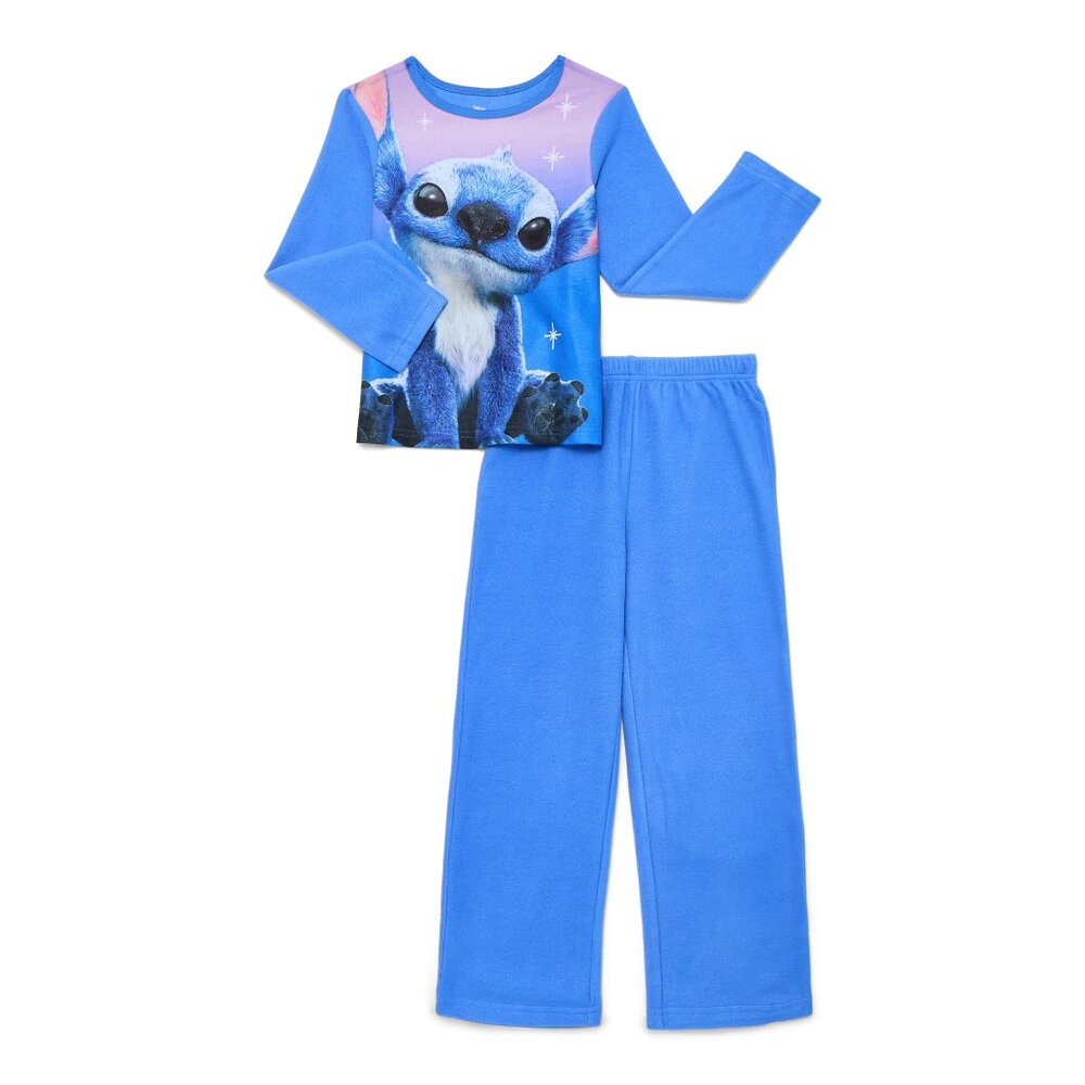 NEW 2025 DISNEY LILO & STITCH GIRLS SIZE 10/12 FLANNEL PAJAMAS 2-PIECE SET NWT